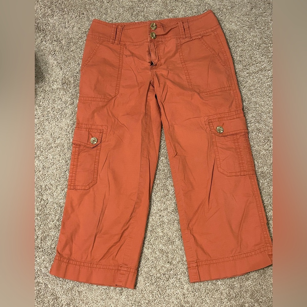 Cabi, burnt orange capris, size 10